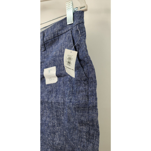 NWT New Old Navy Everyday Linen Cotton Blend Blue 5" Shorts Size 6 - Picture 6 of 9
